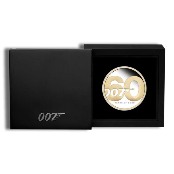 2022 2 oz Silver 60 Years of Bond Proof Gilded Coin