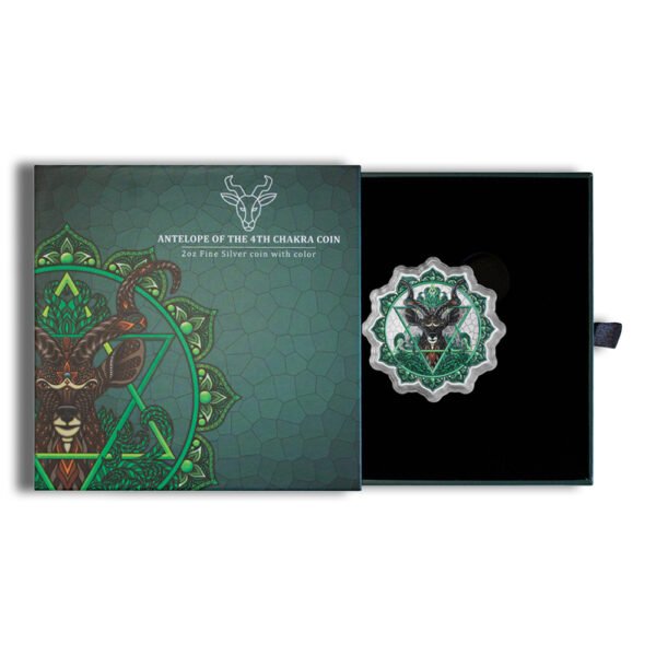 2022 2 oz Silver Solomon Islands Phil Lewis Chakra Antelope