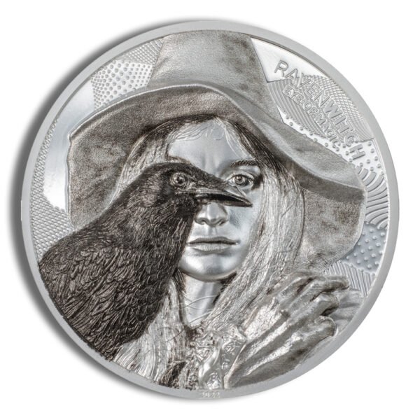 2022 2 oz Cook Islands Silver Raven Witch - Eye of Magic - Proof