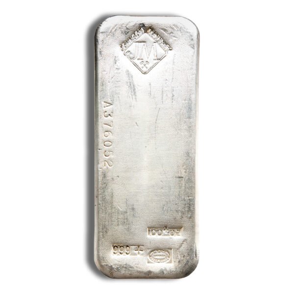 100 oz Silver Bar - Johnson Matthey - JM