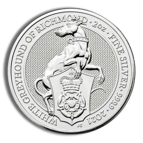 2021 2 oz Silver Great Britain Queen's Beasts - Greyhound
