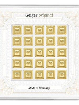 25 x 1 gram Gold Bar - Geiger Multicard (In Assay)