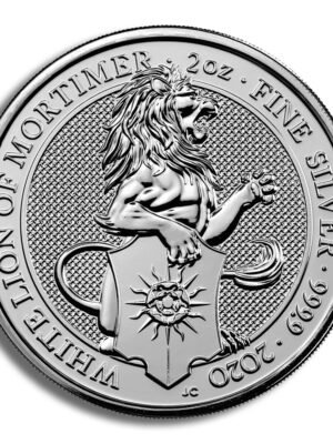 2020 2 oz Silver Great Britain Queen's Beasts - White Lion
