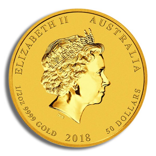 2018 1/2 oz Australia Gold Lunar Dog BU - Series II