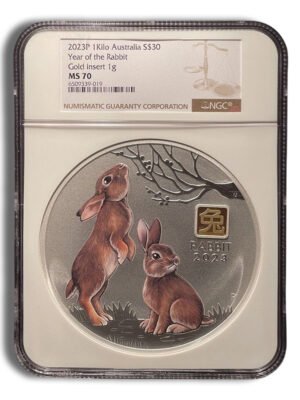 id8501065c3373346hNB-IgFHrypc0sh8EJ2a_Ozur7vIbSBcg9Fw-mgyI5kpP8exWext-1.jpg 2023 Kilo Australia Silver Lunar Rabbit - Series III NGC MS70