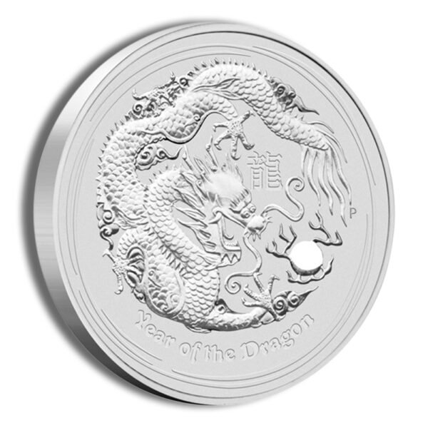 2012 10 oz Australia Silver Lunar Dragon BU - Series II